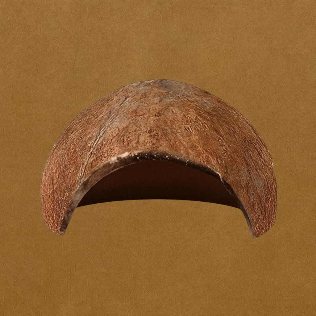 Natural Coconut Hide Cave for Reptiles – 5 inch Gecko, Isopod Bioactive Enclosure Decor